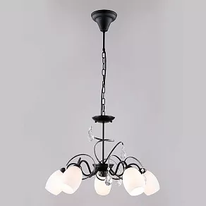 Подвесная люстра Eurosvet 60033 60033/5 черный с серебром