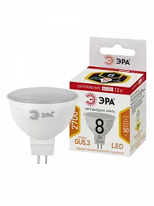 Лампа светодиодная Эра  GU5.3 8Вт 2700K LED MR16-8W-12V-827-GU5.3