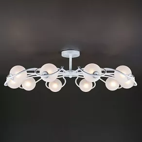Люстра на штанге Eurosvet Camomile 70089/10 белый с серебром