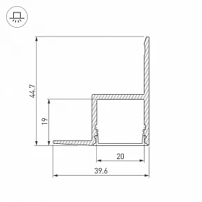 Профиль встраиваемый угловой внутренний Arlight ARH-CEIL-2000 ANOD 016150