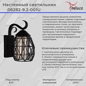 Светильник на штанге Reluce  08282-9.2-001U BK