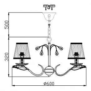Подвесная люстра Maytoni Elegant 31 ARM322-05-G