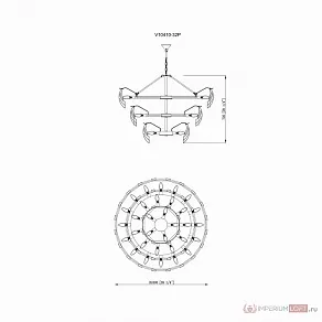 Подвесная люстра Moderli Justine MD_V10410-32P base_V10410-32P glass, V10410-32P base+V10410-32P glass, УТ000035371