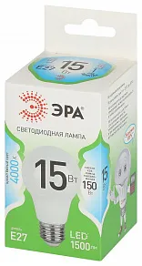 Лампа светодиодная Эра Green Line E27 15Вт 4000K LED A60-15W-840-E27 GL