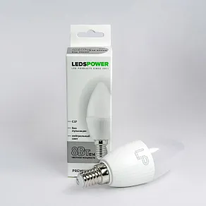 Лампа светодиодная LEDS POWER C37 E14 8Вт 4000K 006697