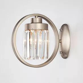 Бра Eurosvet Loraine 10095/1 сатин-никель/прозрачный хрусталь Strotskis