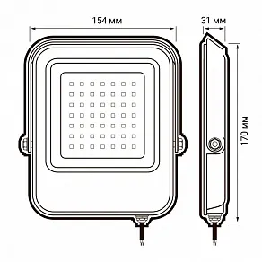 Настенно-потолочный прожектор Jazzway  PFL- V  30w  6500K IP65