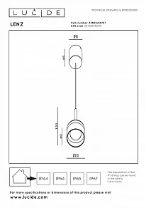 Подвесной светильник Lucide Lenz 33806/08/97