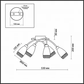 Потолочная люстра Odeon Light Lerta 1803/5C