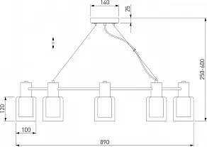 Подвесная люстра Eurosvet Notion 70219/8 черный/античная бронза