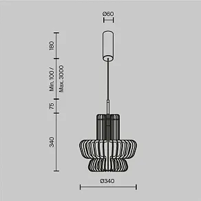 Подвесной светильник Maytoni Namiki MOD465PL-L12BK3