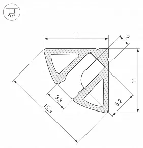 Профиль накладной угловой внутренний Arlight SL-KANT 038197