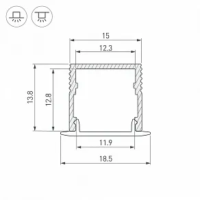 Профиль накладной Arlight SL-MINI 061608