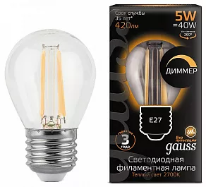 Лампа светодиодная Gauss 1058 E27 5Вт 2700K 105802105-D