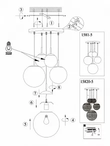 Подвесной светильник Globo Balla 1581-5