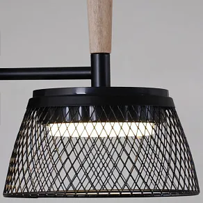 Люстра на штанге Reluce  09837-0.3-05 BK+WOOD