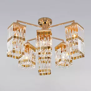 Потолочная люстра Eurosvet Barra 10100/6 золото/прозрачный хрусталь Strotskis
