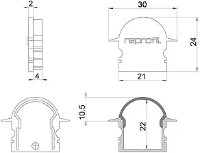 Заглушка для профиля Deko-Light R-ET-02-15 979652