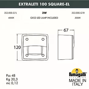 Встраиваемый светильник Fumagalli Leti 3S3.000.000.AYG1L