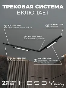Комплект трековый Hesby Lighting Skylite №1 HSBL_kompl_S001_NL2B3K