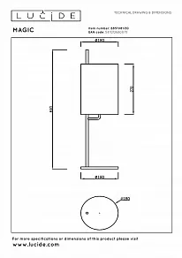 Настольная лампа декоративная Lucide Magic 68511/81/30