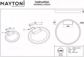 Накладной светильник Maytoni Rim MOD058CL-L35W3K
