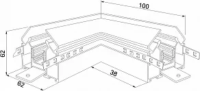 Соединитель угловой L-образный для треков накладных Elektrostandard Slim Magnetic 85124/00