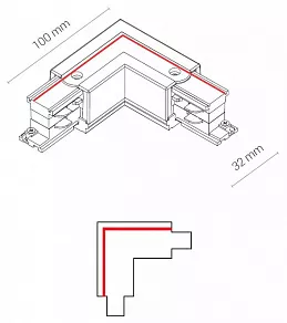 Соединитель угловой L-образный для треков Nowodvorski Ctls Power 8706