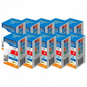 Набор из 10 ламп светодиодных Volpe OPTIMA DIM E27 6Вт 4000K UL-00013905