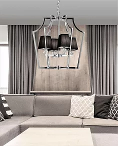 Подвесная люстра LUMINA DECO Montero LDP 1249-4 CHR+BK