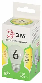 Лампа светодиодная Эра Green Line E27 6Вт 3000K LED P45-6W-830-E27 GL