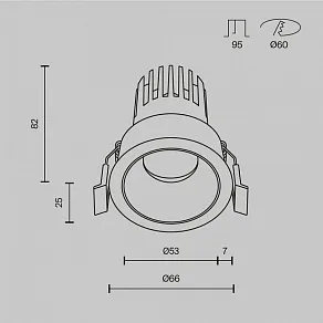 Встраиваемый светильник Maytoni Dip DL115-10W-4K-B