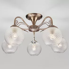 Люстра на штанге Eurosvet Kristin 30139/5 античная бронза