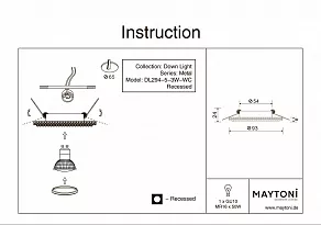Встраиваемый светильник Maytoni Metal DL294-5-3W-WC