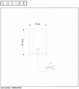 Настольная лампа декоративная Lucide 50105 78594/27/30