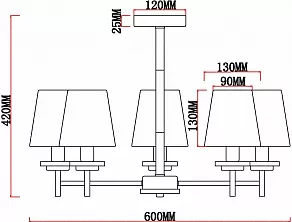 Люстра на штанге MyFar Daniel MR1851-5C