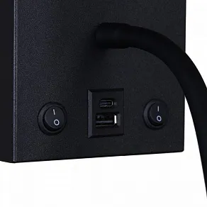 Бра с подсветкой Reluce 86210 86210-9.2-001KT LED3W+E14 BK