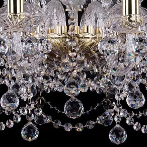 Подвесная люстра Bohemia Ivele Crystal 1411 1411/10+5/240/G/Balls