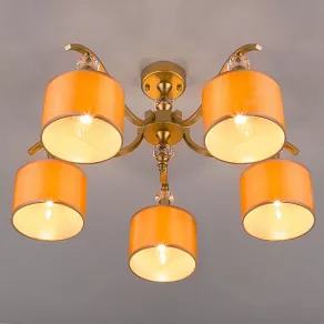 Люстра на штанге Eurosvet Ofelia 60070/5 перламутровое золото