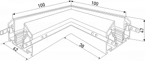 Соединитель угловой L-образный для треков встраиваемых Elektrostandard Slim Magnetic a067414