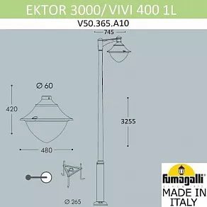 Фонарный столб Fumagalli Vivi V50.365.A10.AXH27