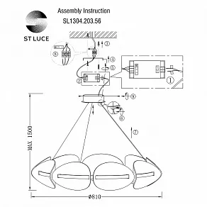 Подвесная люстра ST-Luce Etoile SL1304.203.56