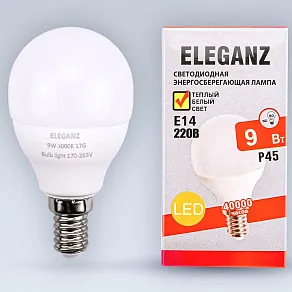 Лампа светодиодная Eleganz  E14 9Вт 3000K EL-0083