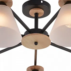 Люстра на штанге Reluce 01625-1 01625-0.3-07 BK+WOOD