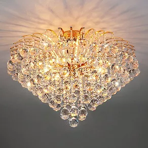 Потолочная люстра Eurosvet Ostiniya 3299/9 золото/прозрачный хрусталь Strotskis