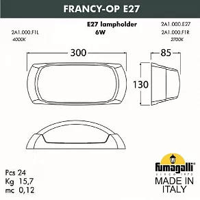 Светильник на штанге Fumagalli Francy 2A1.000.000.AYF1R