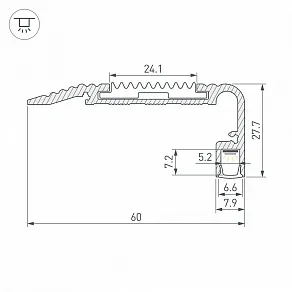 Профиль для ступеней Arlight STAIR 060867