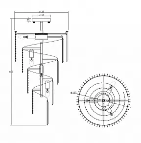 Люстра на штанге Maytoni Louis RC002PL-12CH