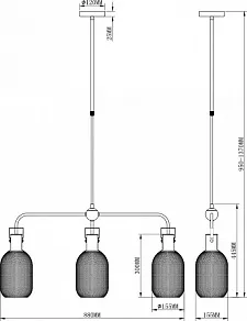 Люстра на штанге Moderli Alina V2801-3C