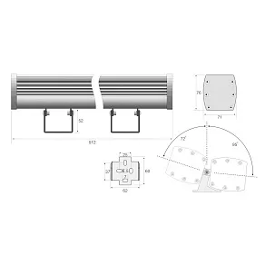 Линейный светильник ABC Lighting PL-50 одноцветный диммируемый 0-10V 500мм 25Вт 220В